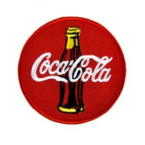 Coca Cola Patch Round Red Embroidered Iron On Sew Badge Soda Pop Soft Drink Coke